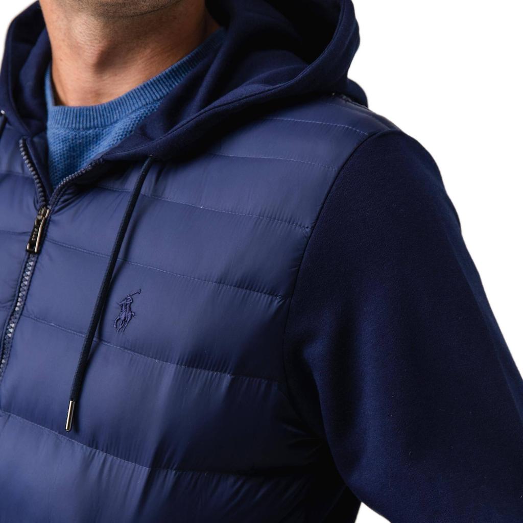 Polo Ralph Lauren Haftowane Logo Małego Konia Bluza z Kapturem Dzianina Łączona Długi Rękaw Kurtka Puchowa Męska Odzież wierzchnia 710760731-001