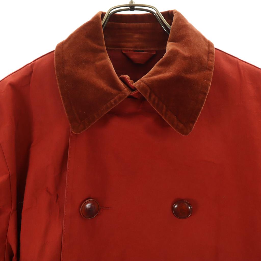 HERMES 80s Vintage made in Scotland Ulster coat L Red series Women Used