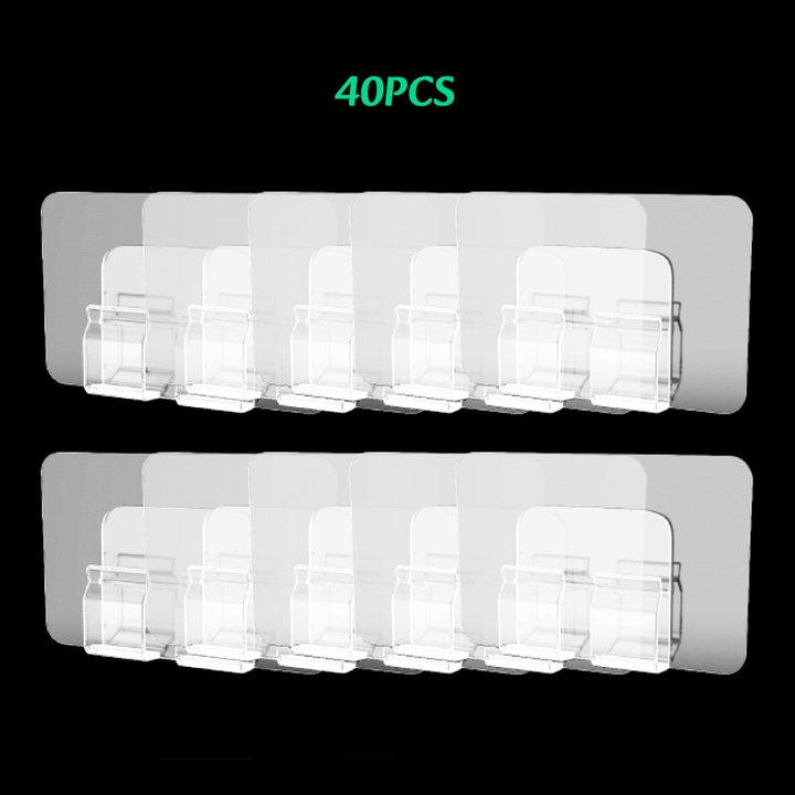 Multi-Purpose SelfAdhesive Hooks Transparent Hanging Holder Shelf Hook Kitchen Bathroom Wall Storage Rack Fixing Sticker Gadgets