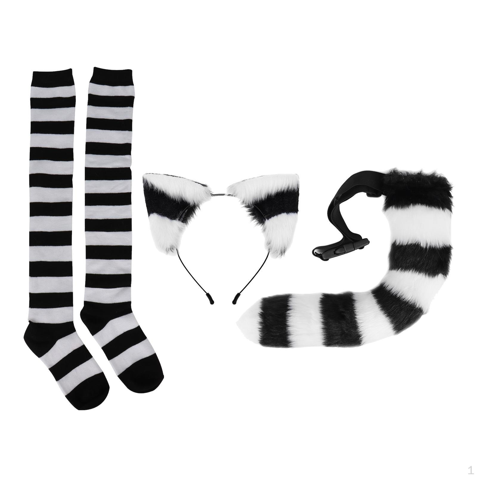 

Cat Costume Set , Cosplay ,Accessories, Socks Fancy Dress Animal Halloween Accessory Ears