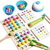 Holz Montessori Clip-Perlen Spielzeug Feinmotoriktraining Farbensortierung Zuordnung Frühes Lernen Pädagogisches Spielzeug für Kinder Kinder