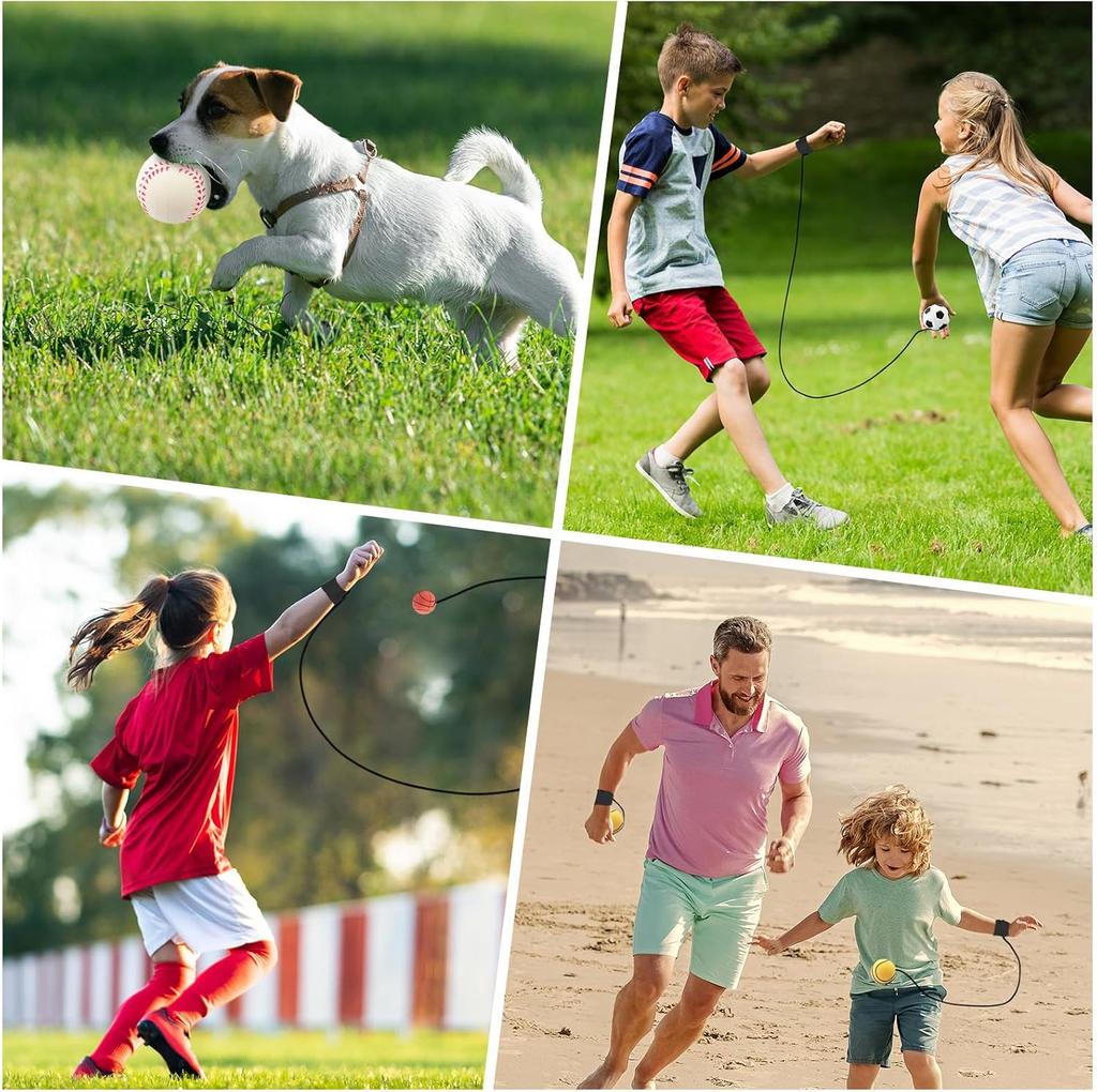 Wrist Return Ball Elasticity Rubber Ball For Wrist Exercise Hand Strengthening Outdoor Indoor Bouncy Ball Wristband Kids Toys