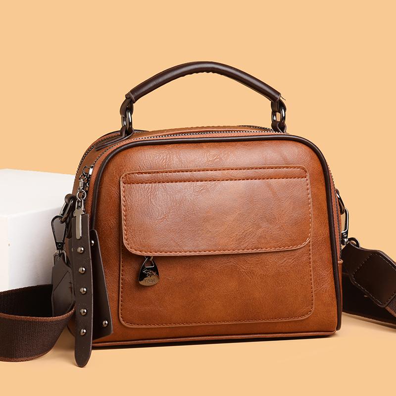 Luxury Women's Soft Leather Top-Handle Bags Design Shoulder Messenger Bags High Quality Handbags and Purses Commuting Sac a Main