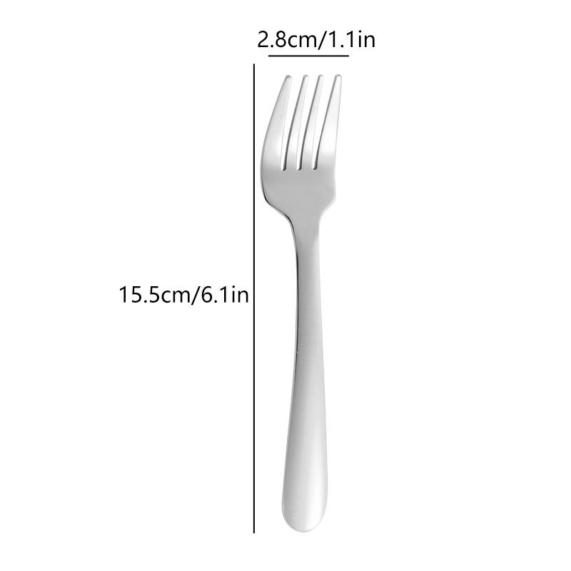 304 Stainless Steel Children's Spoon Fork Ice Cream Spoon Short Handle Square Head Spoon Spaghetti Salad Fork Student Tableware