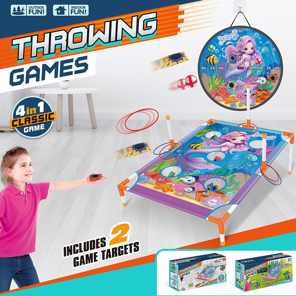 4 In 1 Luminous Target Sandbag Board Throwing Toys Kids Outdoor Throwing Game Toys Gift
