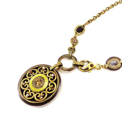 [C5449] - Golden Brown 'Babouchka' Designer Necklace
