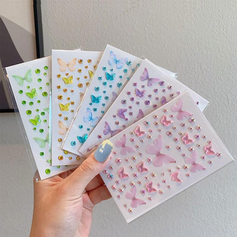 Children's Day Butterfly Fairy Face Stickers: Adhesive-Free, Self-Adhesive Diamond Stickers for Stage Makeup and Concerts