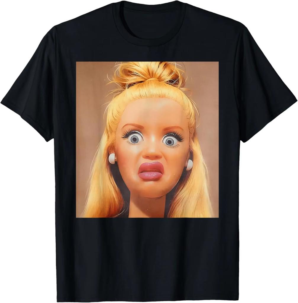 Funny Shirt Featuring The Disgusted Face Meme Doll Babe Unisexs T Shirt Cotton Tee Unisex Summer Novelty Oversize Casual Humor Meme