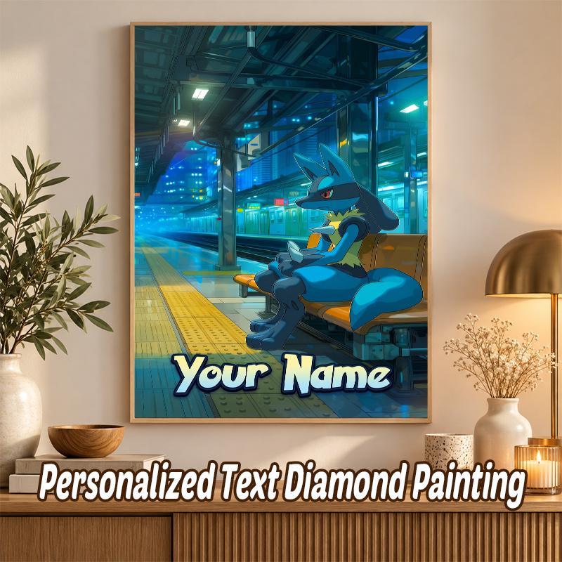Greninja Custom Name Diamond Painting Personalized 5D Full Drill DIY Diamond Art Home Decor