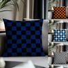 Hot BBlack White Checkerboardied Cushion Cover Antidustmite Pillowcase Invisible Zipper Silky Short Plush Sofa Cushion Cover