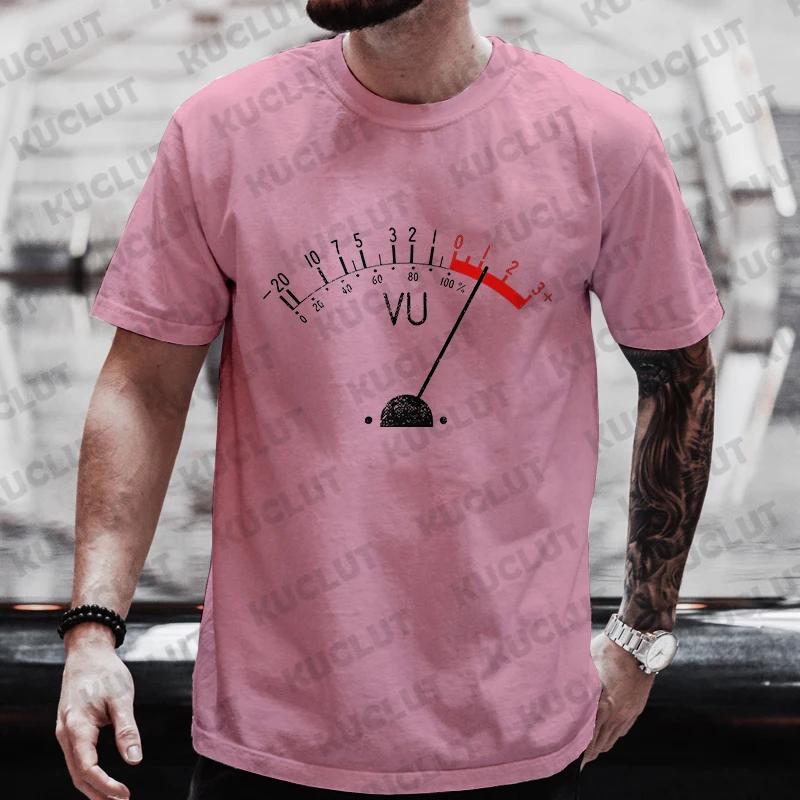 Vintage VU Meter Print Men Street T-Shirts Summer Men's T Shirt Clothing Oversized Men High Quality Tshirt Graphic T Shirts