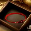 Hand Braided Red Lucky Bracelets For Couples Imitation Jade Calabash Cinnabar Beads Bracelet Good Fortune Bangles New Year Gift