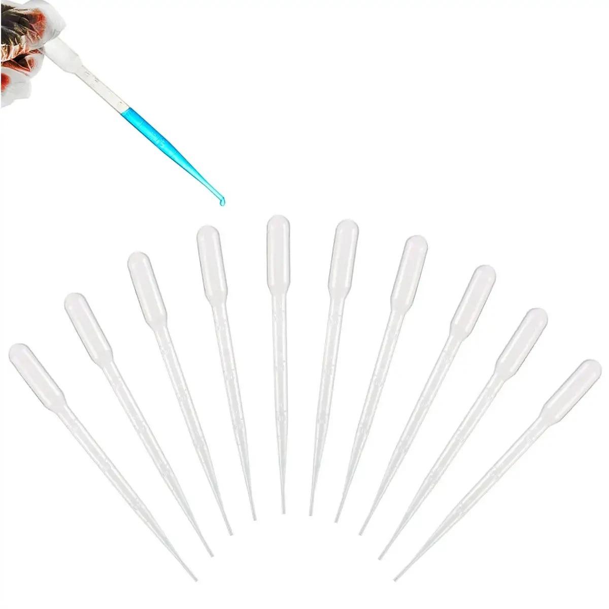 100Pcs/Lot Laboratory Pipette 1ml 2ml 3ml 5ml Plastic Disposable Graduated Container Liquid Dropper Equipment Straw Makeup Tools 3ml