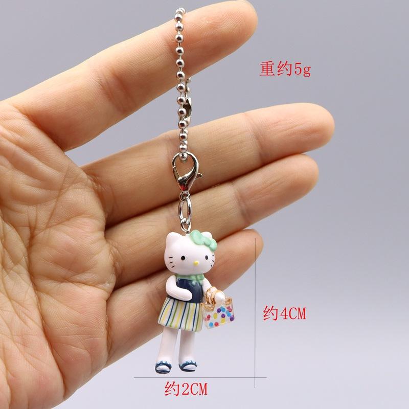 Non-Toxic 1Pcs Cartoon Kawaii Bread Bear Cute Little Yellow Chickek Figures Action Cartoon Keychains Bag Accessories Pendants Gift
