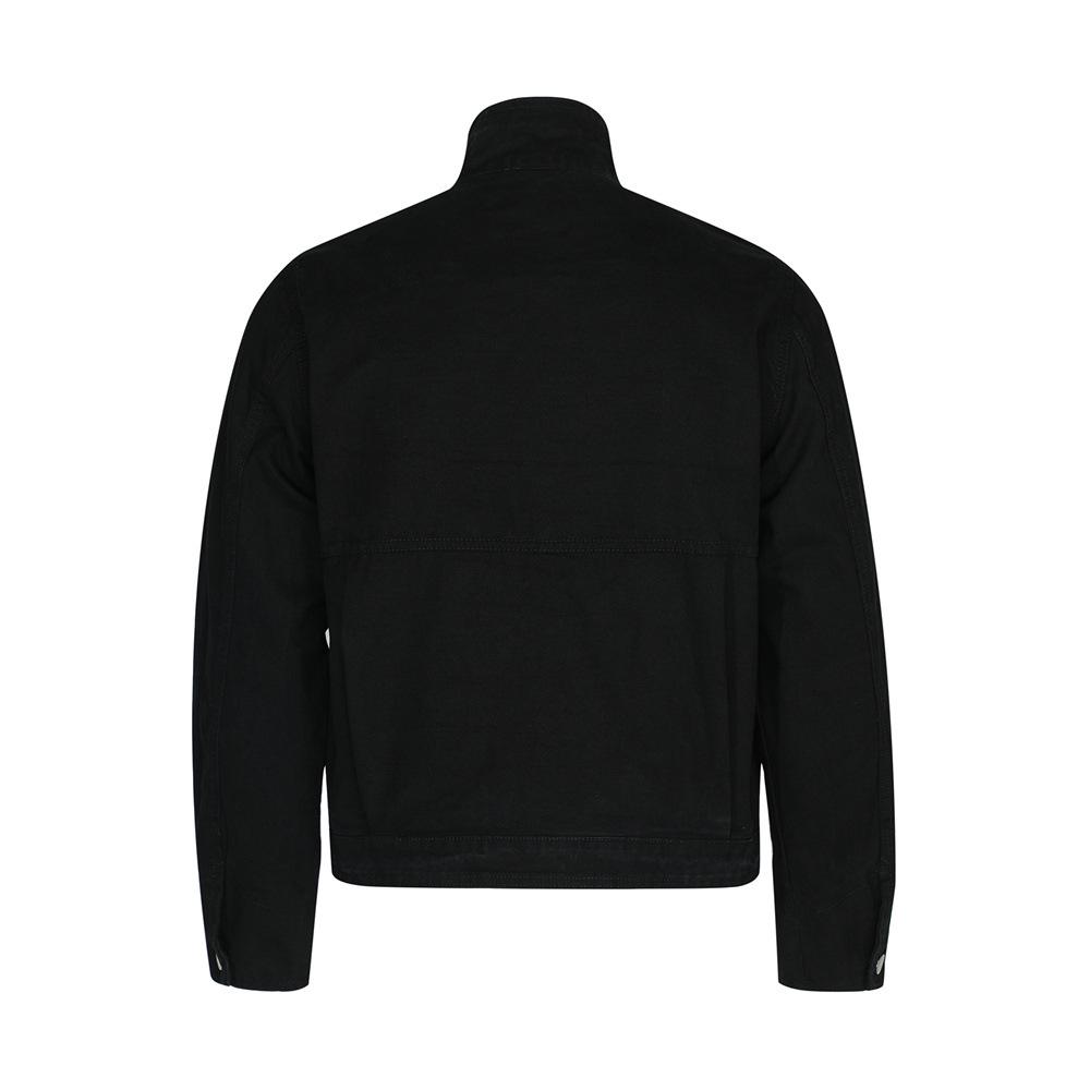 Jachetă Patchwork cu Guler Înalt pentru Bărbați, Stil Stradal European și American - Trendy, Versatilă, Croială Largă, Top de Lucru.