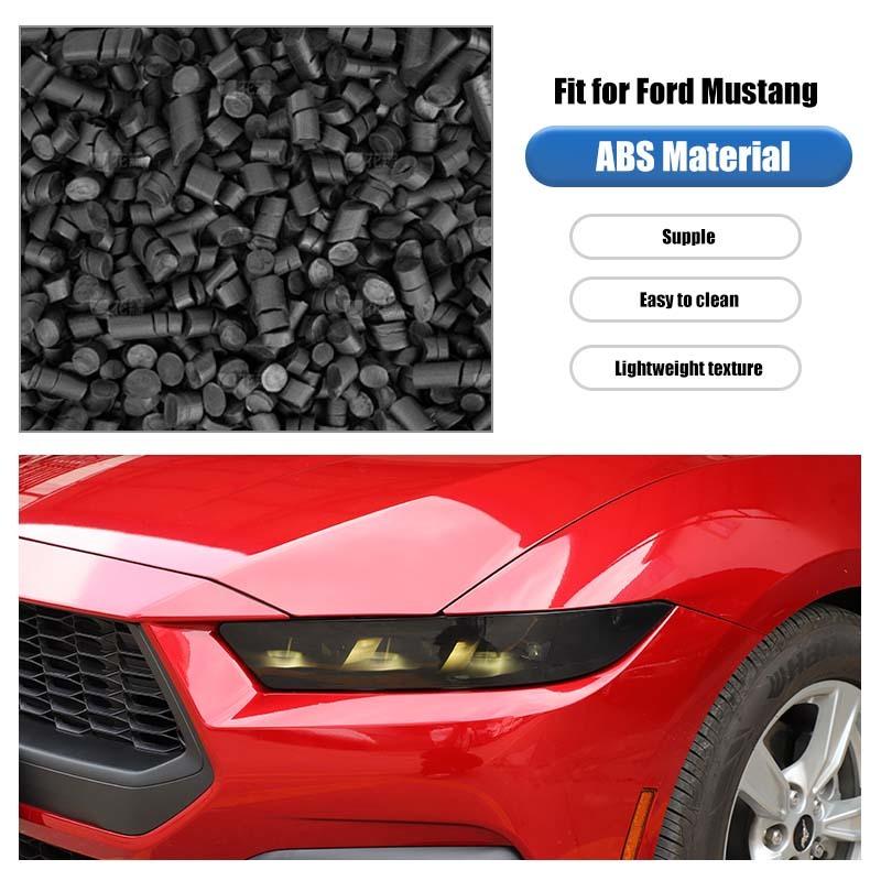 Decoruri ABS pentru Faruri Față pentru Ford Mustang 2024 Up Accesorii Exterioare, Negru Fumuriu