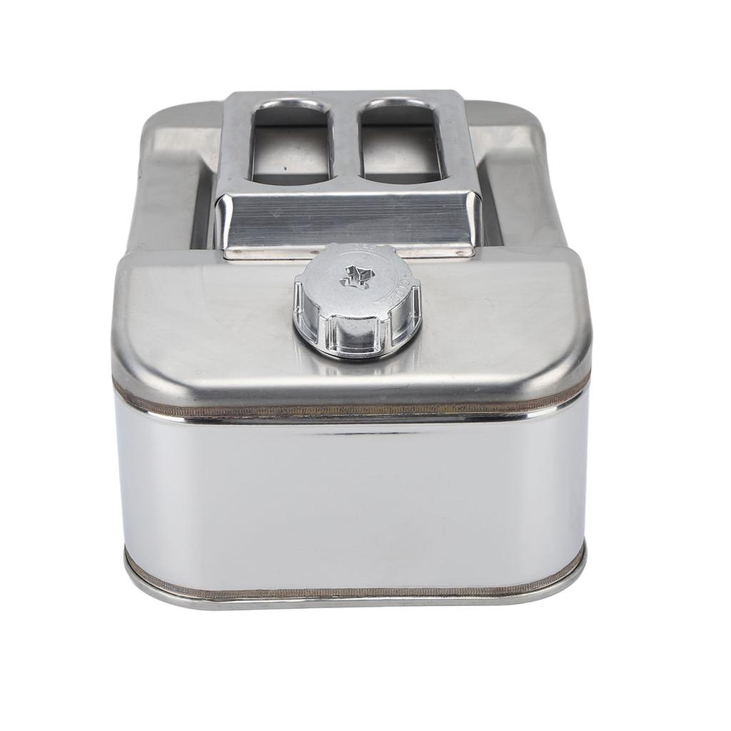 Silberner 2,6 Gallonen 10L Kraftstoffkanister Edelstahl Flüssigwasser Gaskrug Behälter für Automäher