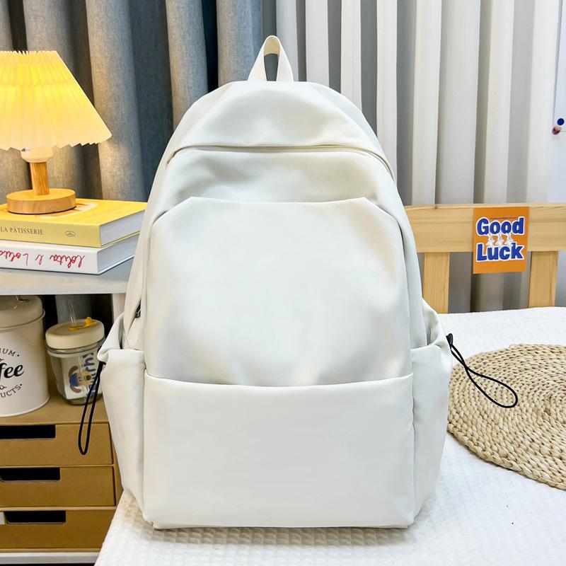Schoolbag Japanese large-capacity junior high school schoolbag ins Korean version versatile solid color backpack high school student campus backpack