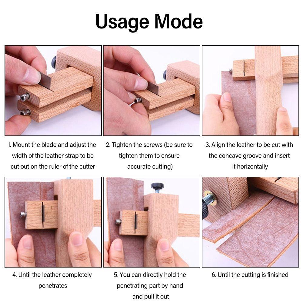 Device Leather Craft Tools Wooden Strip Cutter Adjustable Leather Strap Cutter Leather Cutting Tool