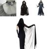 Straszny Kostium Panny Młodej Ducha Dla Kobiet Halloween Cosplay Impreza Elastyczność Peleryna Rękawiczki Spódnica S-XXL