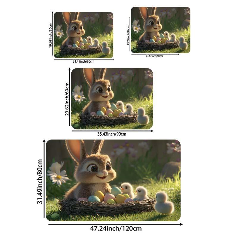1Pcs Anti Fatigue Kitchen Rugs, Cute Rabbit and Print Waterproof Non-Slip Thick Cushioned Kitchen Mat Heavy Duty Comfort Standing Mat for Kitchen