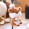 Cute Chef Hat Hamster Plush Keychain Little Mouse Stuffed Doll Keyring Cartoon Plush Toys Backpack Hanging Decoration Bag Charm