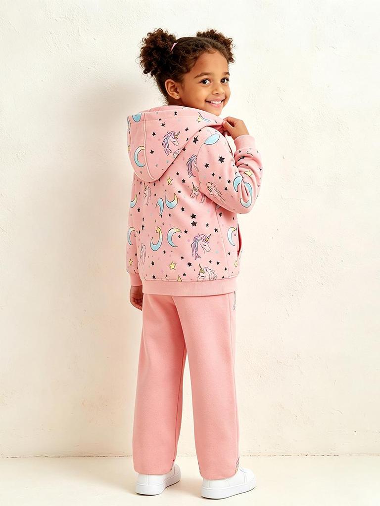 Zweiteiliges Mädchen-Set mit Einhorn-Print: Jacke & Hose - Herbststil