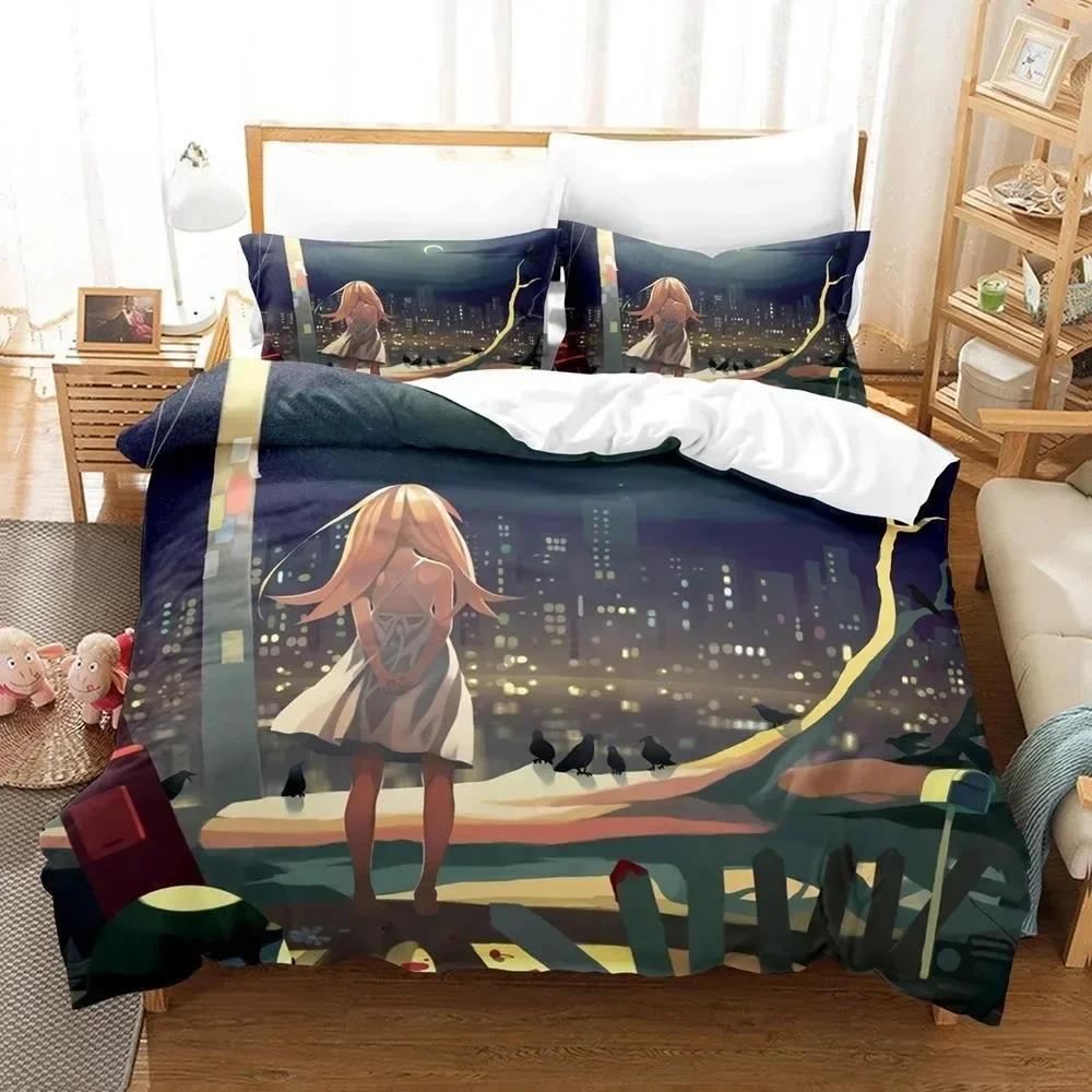 

Comforter Fashion Anime Monogatari Series Bedding Set Printed Bed Set With Bed Single Double Queen Super King Size Comforter (quilt)-EU Single(135*200cm)3pcs