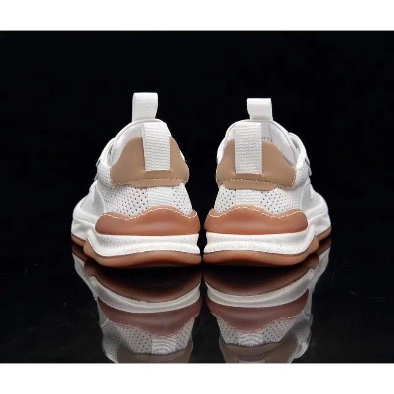 Scarpe Primavera Estate Sneakers Moda Uomo Vera Pelle Scarpe Nere Bianche Pelle Bovina Morbida Piatte Marca Maschile Calzature