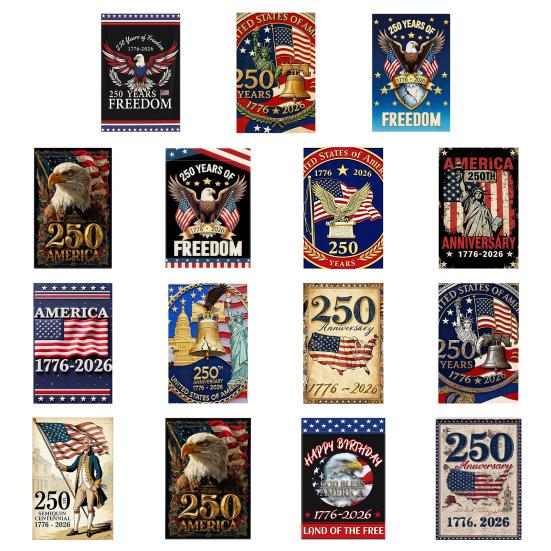 250th Anniversary America Garden Flag 250 Years of Freedom Patriotic Banner 4th of July Yard Sign for Independence Day Memorial Day Gift