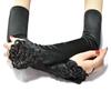 48cm Long Satin Sexy Lace Embroidery Hook Finger Gloves Retro Party Women Etiquette Drive Cosplay Dinner Dance Mittens