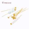 5/10Pcs 18K Gold Plated Flower Shaped Flat Pins For Beads,High Quality Pins For DIY Handmade Jewellery Making Accessories