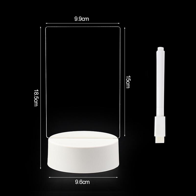 

Прозрачные светящиеся светодиодные ночные огни USB DIY акриловые стираемые доски для записей настольное украшение свадебная вечеринка рождественский подарок