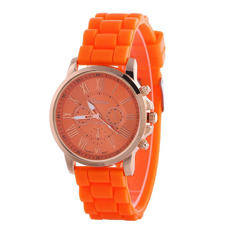 Silicone Case Ladies Quartz Watch With World Time Function For Fashion Students