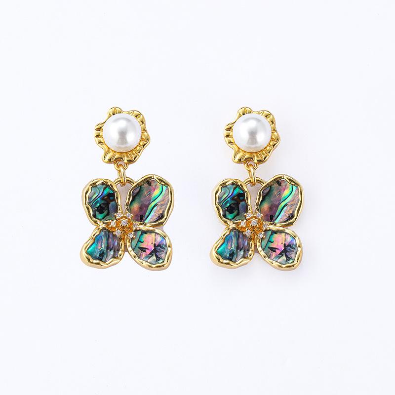 Women's Light Luxury Design Elegant Imitation Pearl Flower Tassel Earrings Fashionable And Versatile Niche Design Earrings