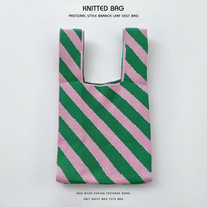 Colorful Knitted Handbags: Women's Fashion Shoulder Bags & Vest Waistcoat Styles