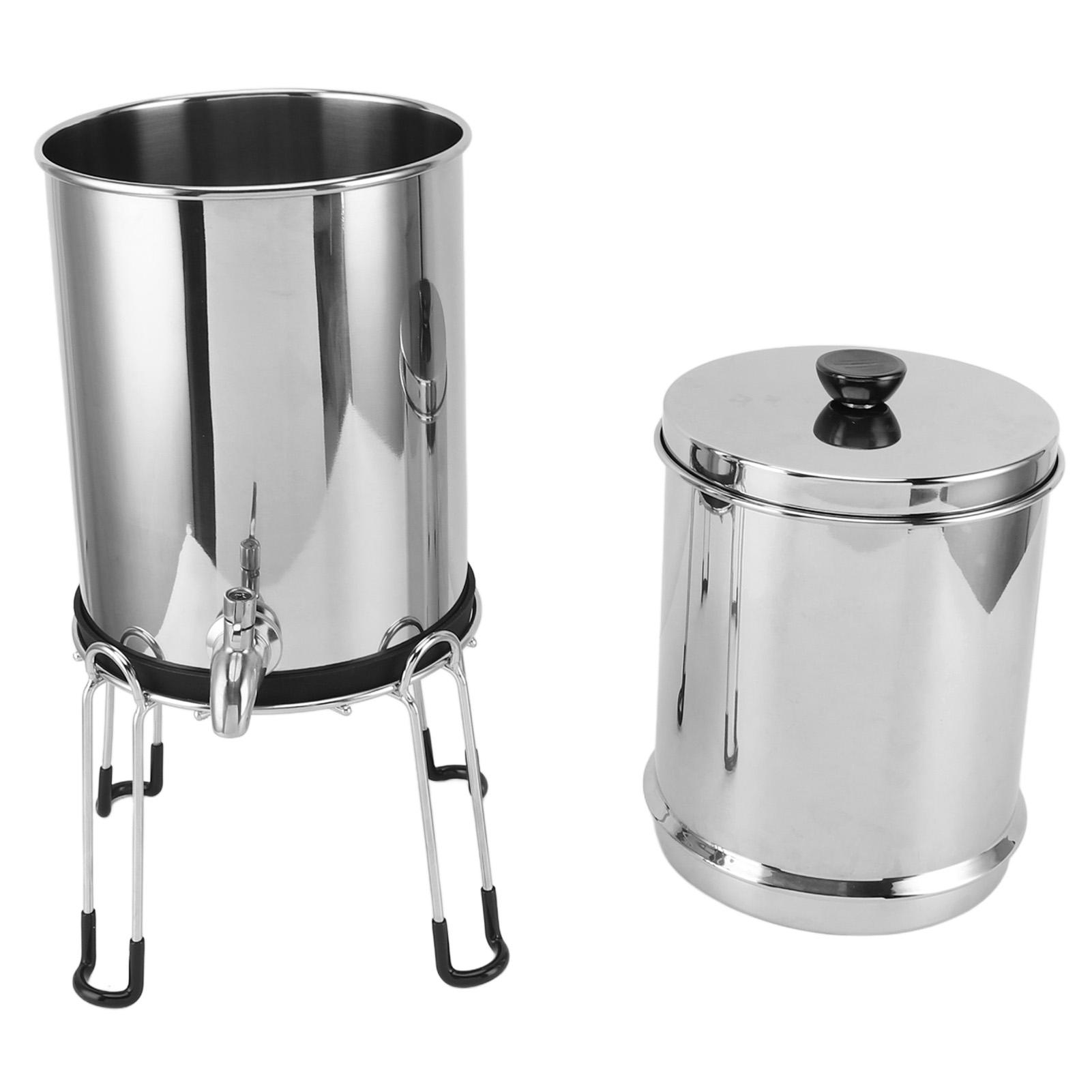 

1.5GAL Stainless Steel Bucket with Base Gravity Powered Water Buckets for Outdoor Camping Activities RV Trips