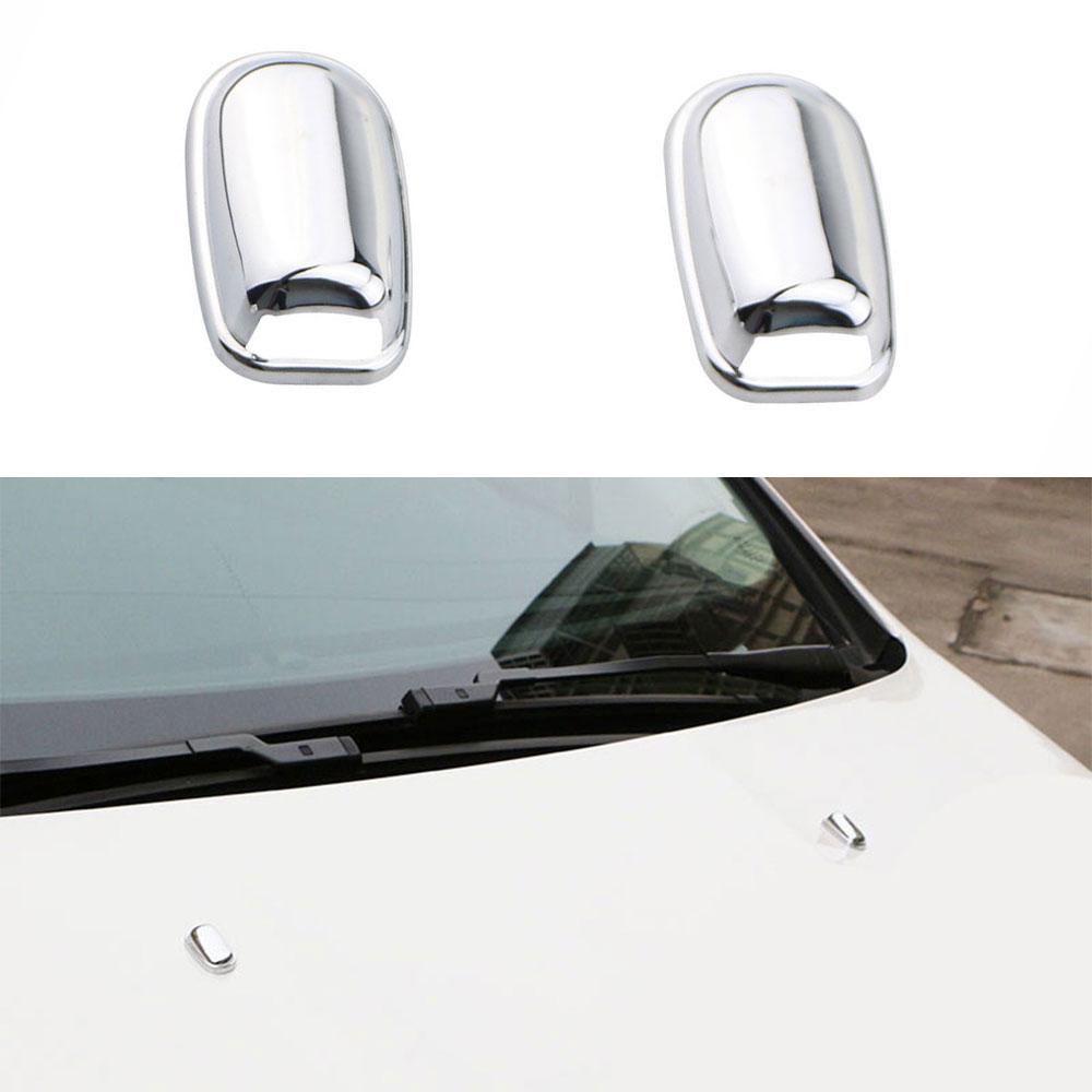 For Ford Fiesta MK7 2009 - 2016 Front Window Water Spray Nozzle Cover 2Pcs Washer Nozzle Cap Sticker Accessories