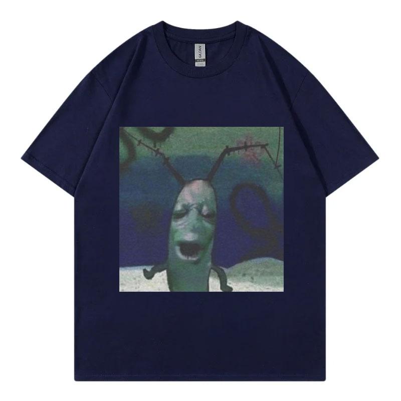 Cursed Plankton Funny Meme T Shirts Gothic Fashion Tshirt Casual Short Sleeve Tshirts Unisex Streetwear