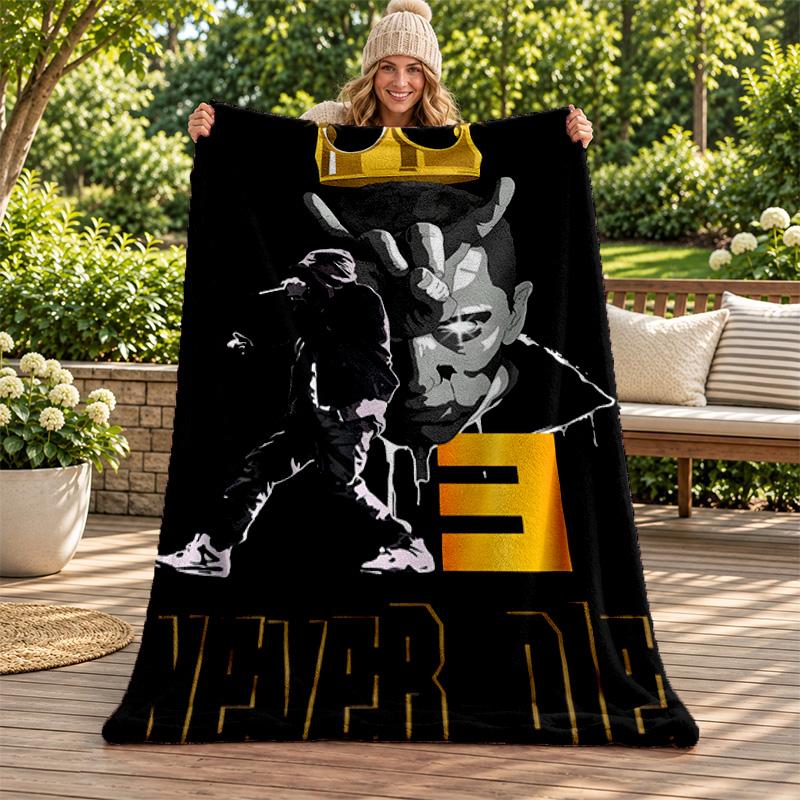 Eminem Blanket Flannel Blanket Soft Cozy Plush Throw for Sofa Bed Lightweight Home Decoration Gifts for Christmas Various Holidays
