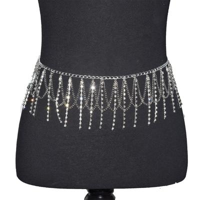 Glittering Rhinestones Waist Chain Body Jewelry Waist Accessory For Night Parties Music Festival Evening Dress Decoration