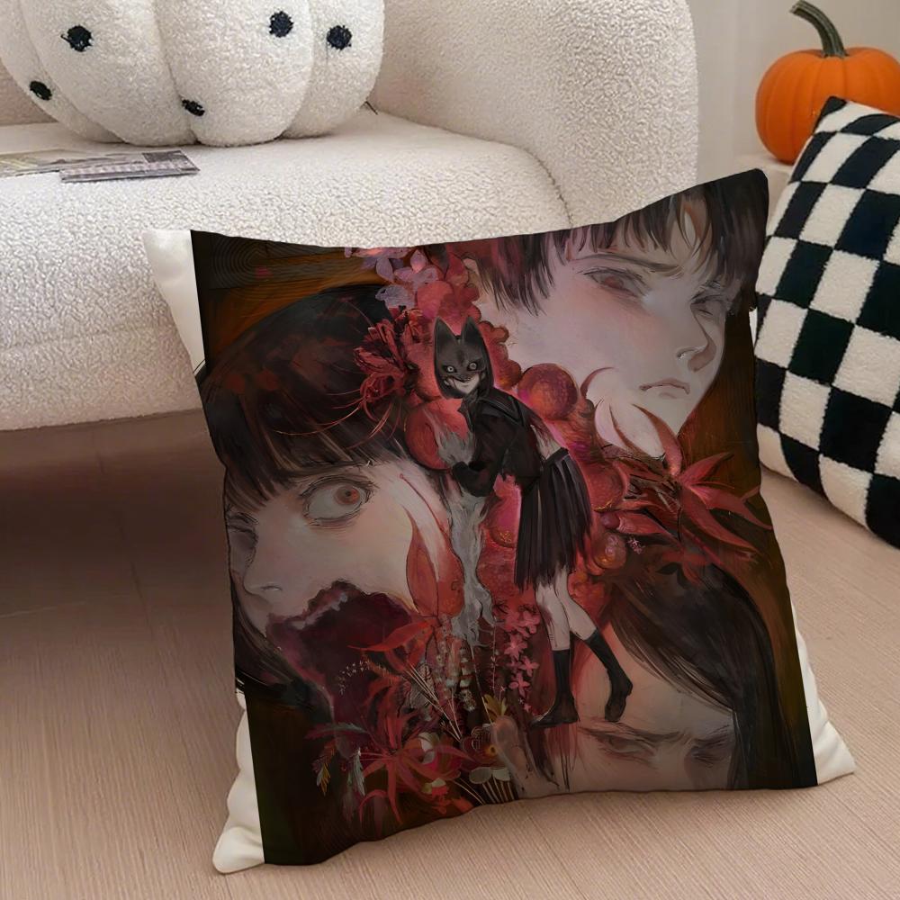 Terrible SSILENT HILL F Game Cushion Cover Throw Pillow Cover Hidden Button Durable Polyester Chair Cushion