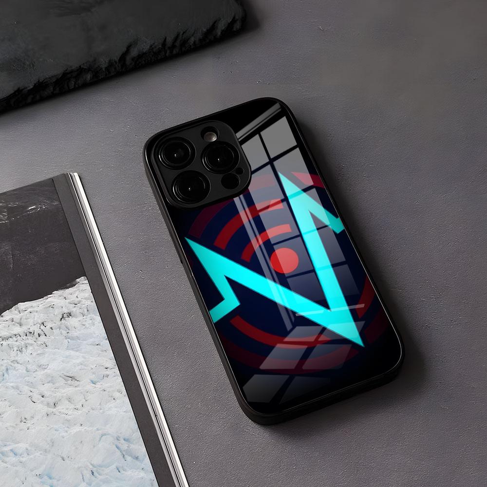 H-Hazbins-Hotels Handyhülle für iPhone 17 Air, 16 E Pro Max, 15, 14, 13 Mini, 12 Pro, 11 Max Plus – Schwarze Glasabdeckung