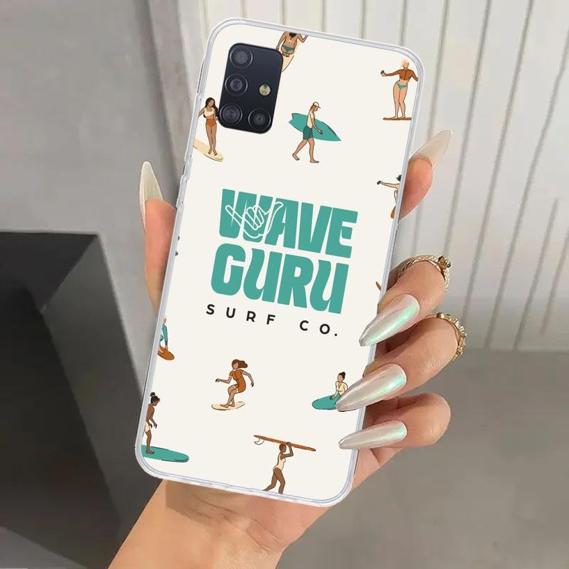 Surf Board Aesthetic Phone Case for Samsung Galaxy A52 A32 A22 A12 A02S A50S A30S A10S Note 20 Ultra 10 Plus S10 A31 A20 A71 A72
