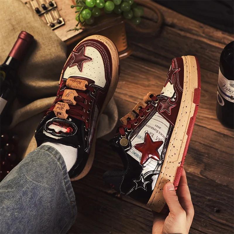 Unisex Trainers Sizes 37-44 Men Personality Elements Casual Skateboard Shoes Walking Jogging Sports Shoes Male Platform Sneakers