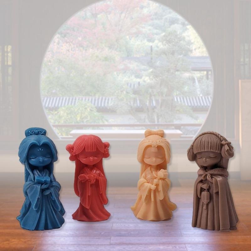 Little Girl Silicone Candle Mold Desktop Ornament DIY Crafts Epoxy Resin Molds