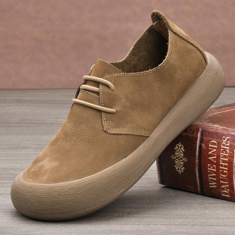 Autumn and Winter Fashion Leather Boots Soft Leather Soft Bottom Martin Boots Trendy Retro Versatile Cowhide Shoes for Men