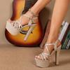 Steel Pipe Fashion Show Platform High Heeled Sandals - European & American Style, Waterproof, Absolutely Beautiful.