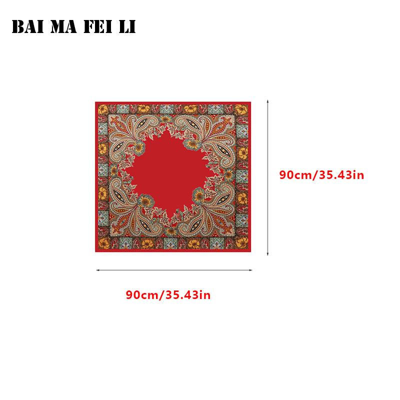 European American Bandana Cashew Print Square Scarf Multifunctional Headscarf Versatile Neck Shawl Fashion Women Hair Accessorie