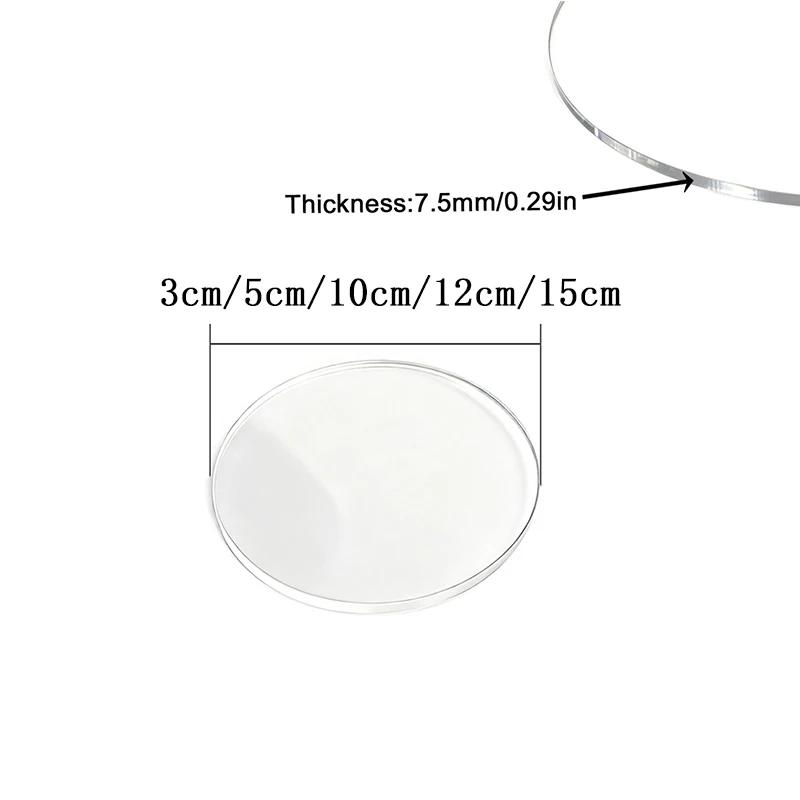 1-10 Pezzi Dischi Acrilici Trasparenti da 5-15 cm, Lastre Rotonde in Plexiglass Spesse 2-9.5 mm per Sottobicchieri Fai-da-te, Tovagliette e Progetti di Pittura